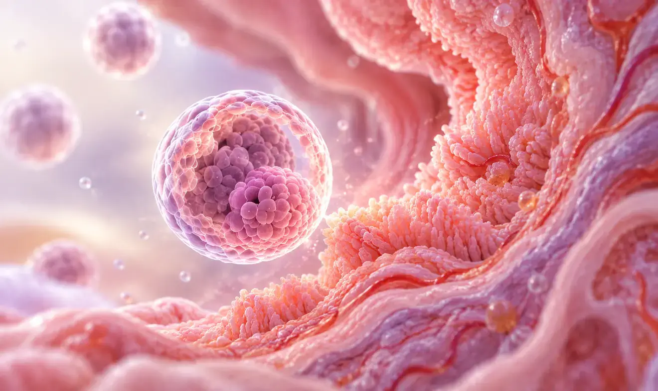 Recurrent implantation failure showing a blastocyst near the uterine lining during embryo implantation.