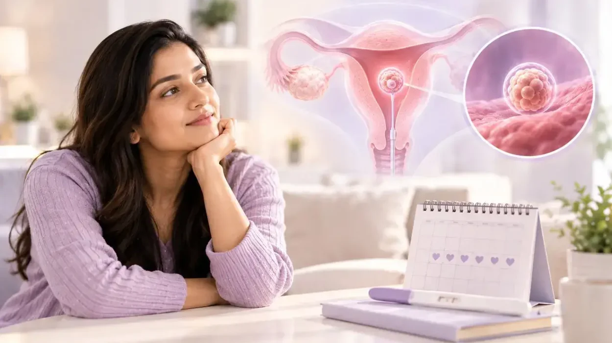 Woman waiting during the two-week wait after embryo transfer,