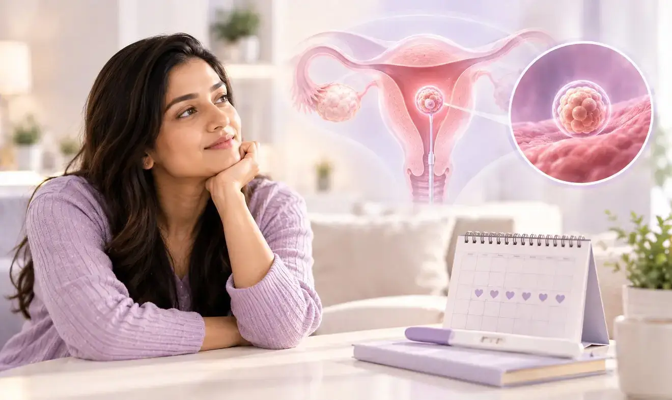 Woman waiting during the two-week wait after embryo transfer,